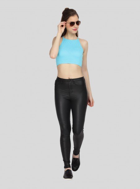 aqua blue crop top