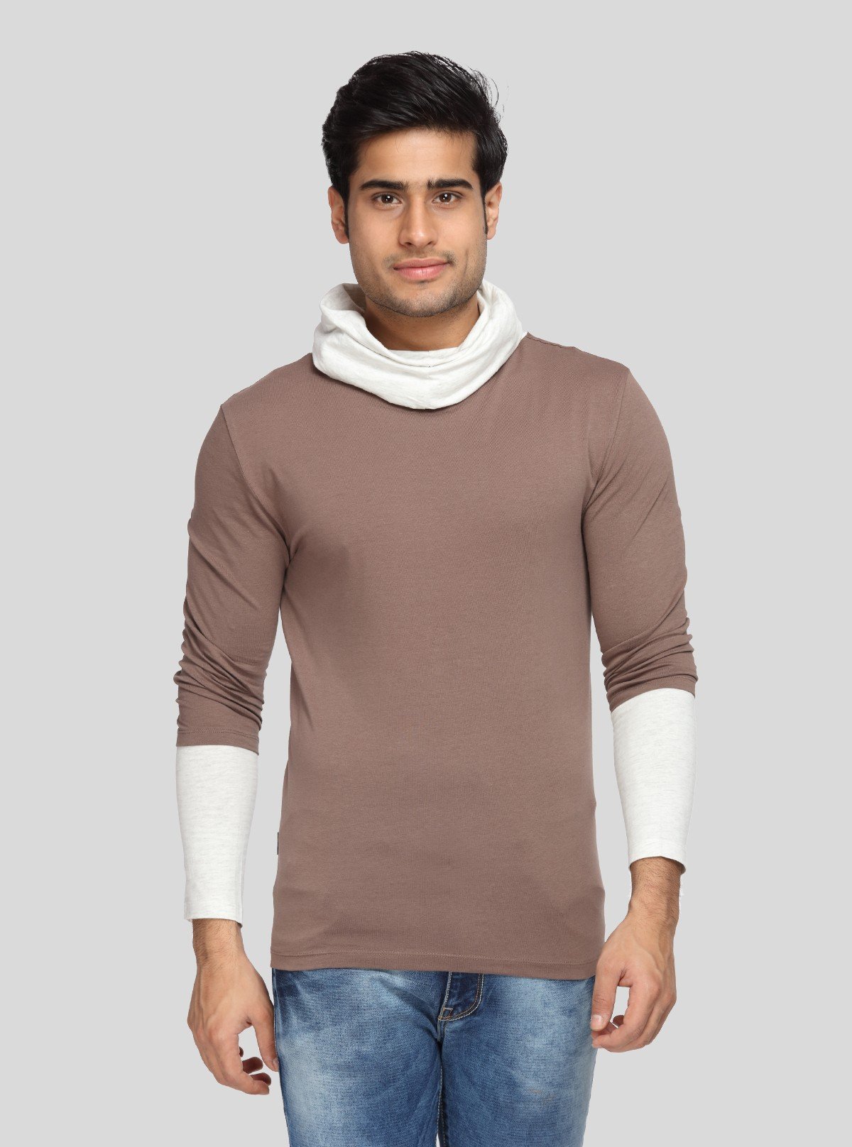 roll neck t shirt mens